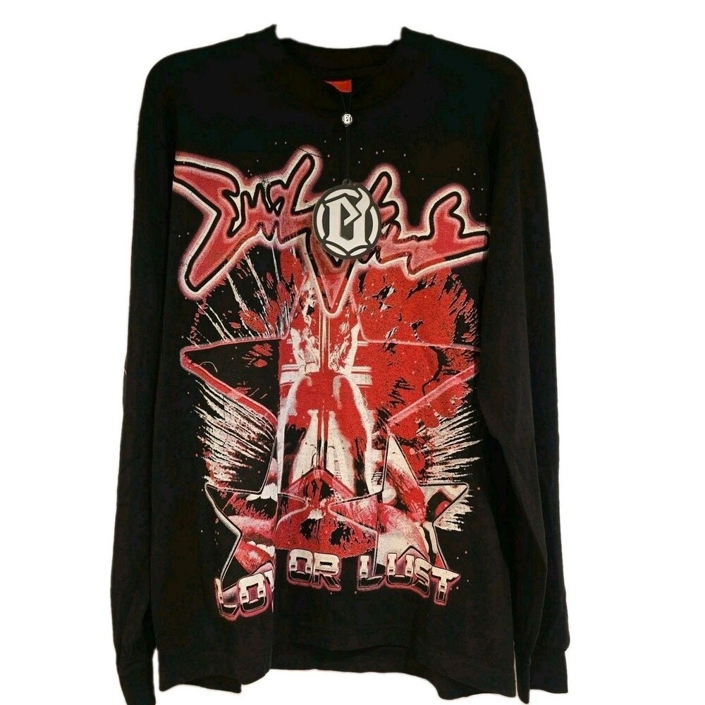 Evilvice Color Lust Long Sleeve Graphic T Shirt Men's Black Medium NWT Made USA
